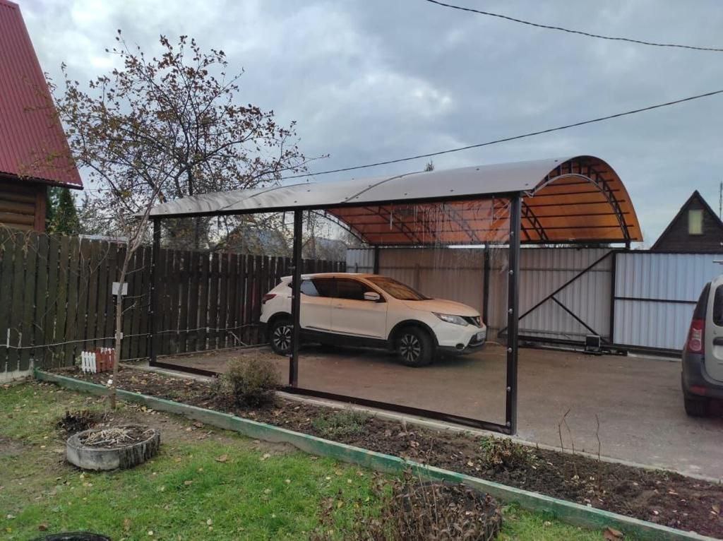 Прозрачные шторы ПВХ для навеса под автомобиль в Славном